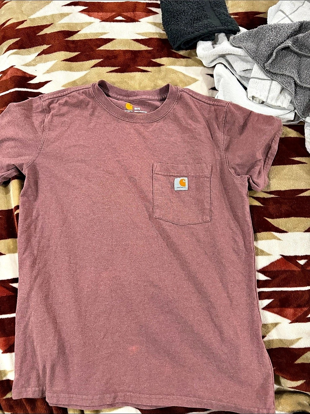 Carhartt Original Fit Pocket T-Shirt in Pink Size Small